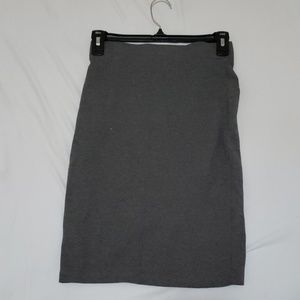 gray midi skirt